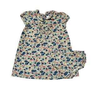 Baby Boden Floral Print Dress with Peter Pan Collar Size 12-18m